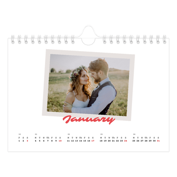 A5 Landscape Photo Calendar — Signed in crimson