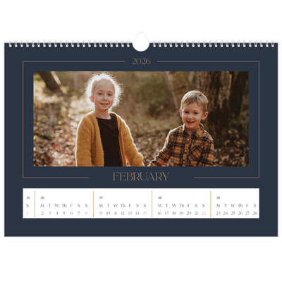 A3 Photo Calendar — Prussian blue [February]