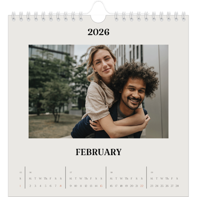 Square calendars  — Simple ivory [February]
