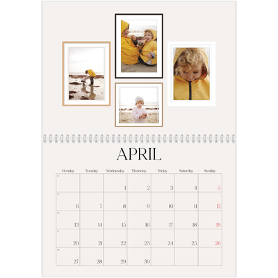 A4 Double Photo Calendar — Wall photo gallery [April]