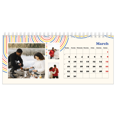 Desk calendars — Retro stripes [March]