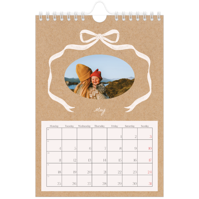 A5 Photo Calendar — Kraft and bow [cover]