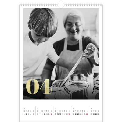 A3 photo calendars — Large glitter numbers [April]