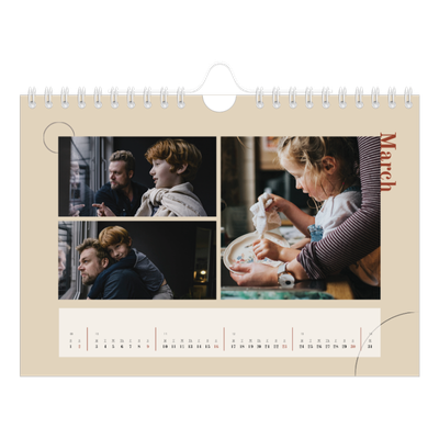 A5 Landscape Photo Calendar — Asymmetrical text [March]