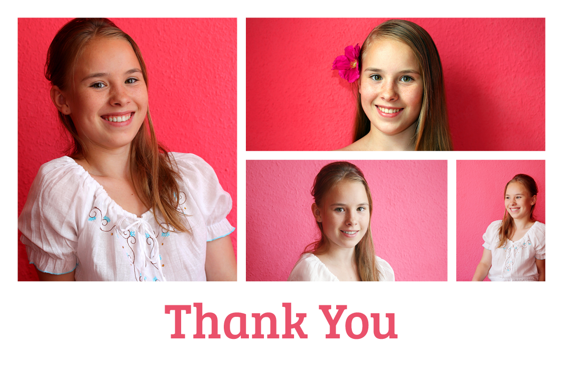 Thank you cards — Strike a pose