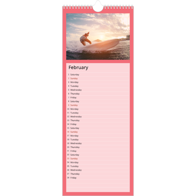 Slim Calendar  — Colour my world [February]