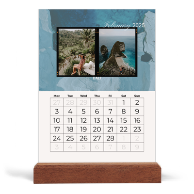 Easel Desk Calendar Portrait  — Adventure wanderlust [February]