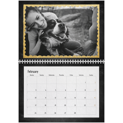 A4 Double Photo Calendar — Glitter frames [February]
