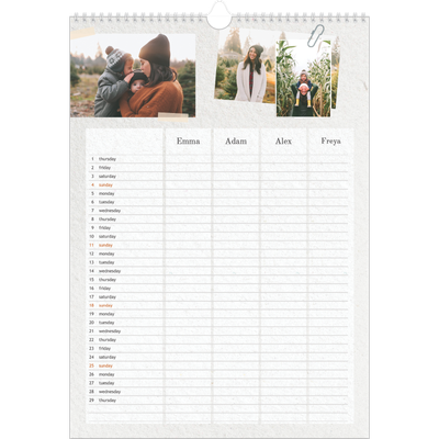 A3 Family Planner — Crafted Planner - Family of 4 [February]
