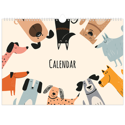 A3 Photo Calendar — Dog paws and doodles [cover]