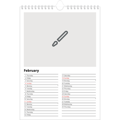 A4 Photo Calendar — Design your own product [February]