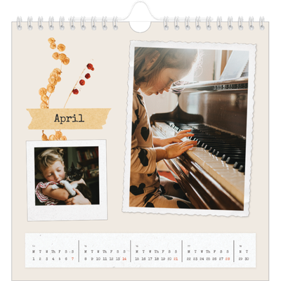 Square calendars  — Vintage scrapbooking [April]