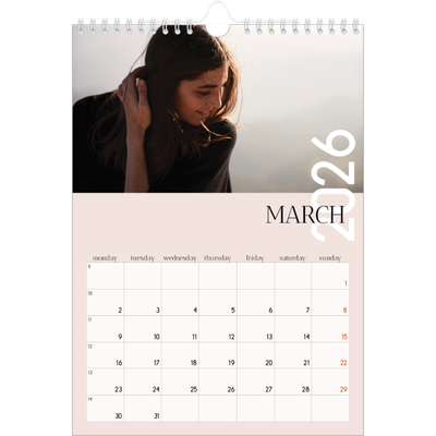 A4 Photo Calendar — Overlapping text [March]