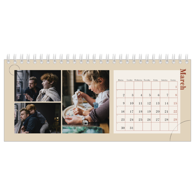 Desk calendars — Asymmetrical text [March]