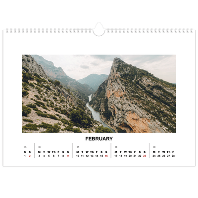 A3 Photo Calendar — Simple photo [February]