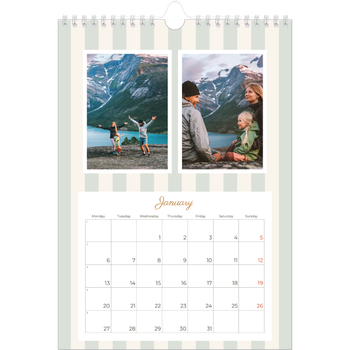 A4 Photo Calendar — Script and stripes
