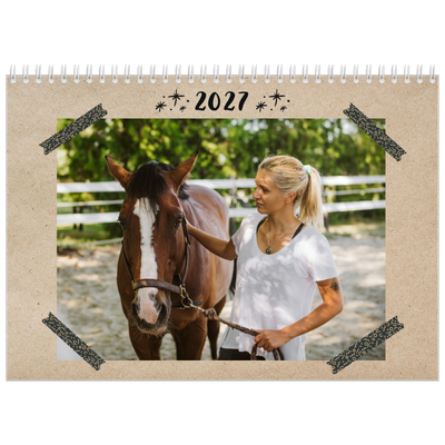 A4 Double Photo Calendar — Craft tape [cover]