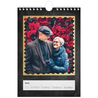 A5 Photo Calendar — Glitter frames [March]