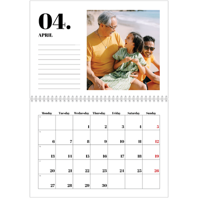 A4 Double Photo Calendar — Serif and moments [April]