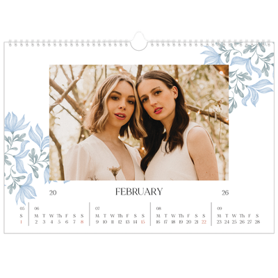 A3 Photo Calendar — Elegant floral [February]