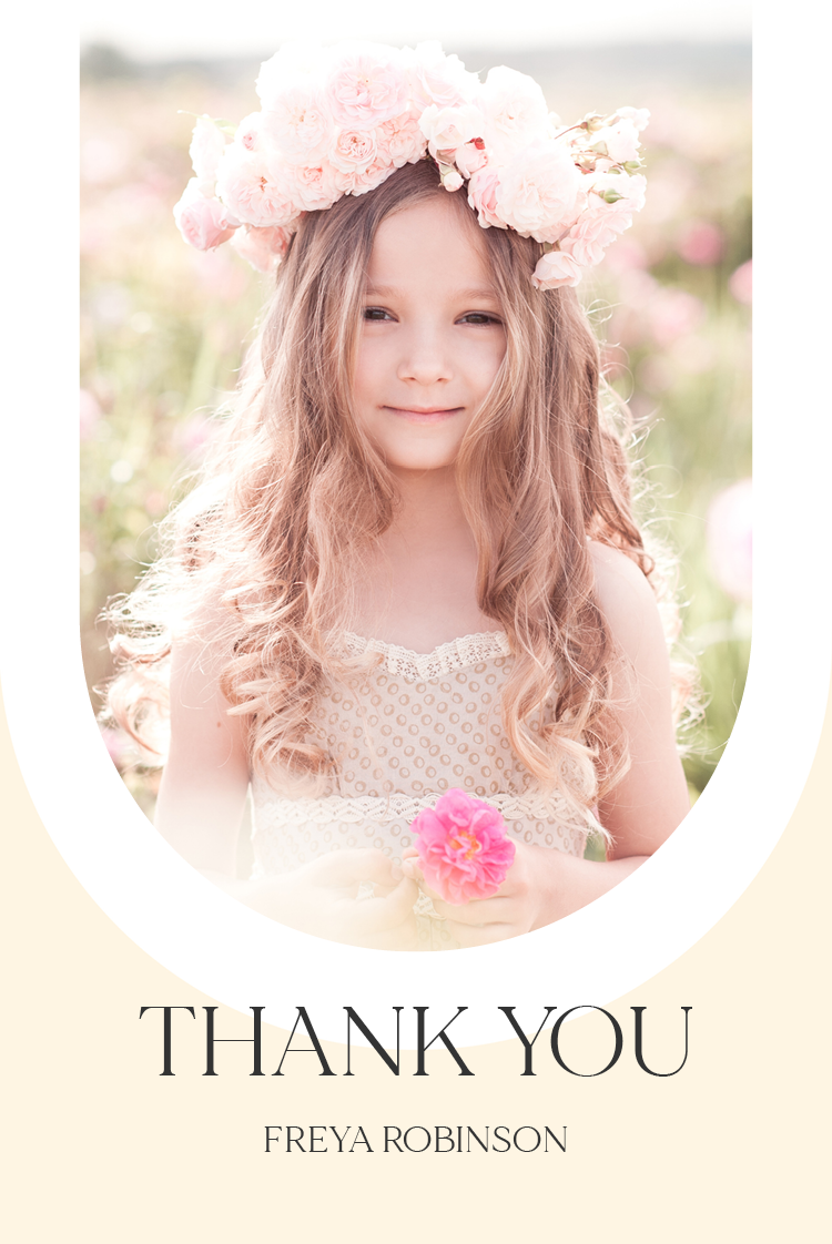 Thank you cards — Free-flowing - ivory