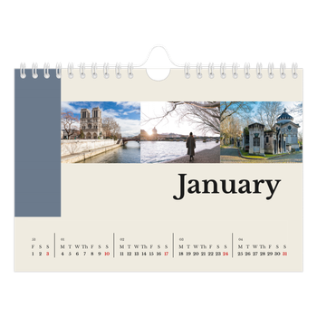 A5 Landscape Photo Calendar — Sights of the world