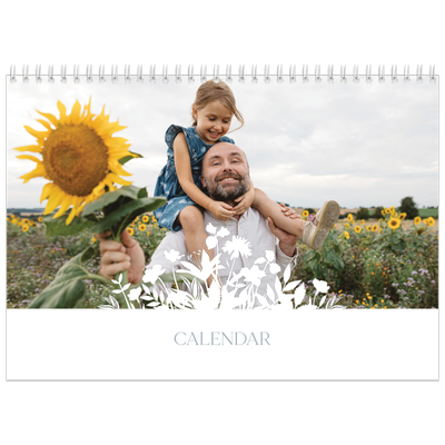 A4 Double Photo Calendar — Flower motif [cover]