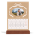 Easel Desk Calendar Portrait  — Kraft and bow [February]