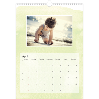 A3 photo calendars — Watercolour backgrounds [April]