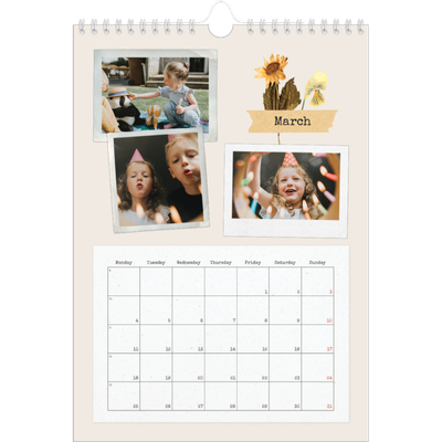A4 Photo Calendar — Vintage scrapbooking [March]
