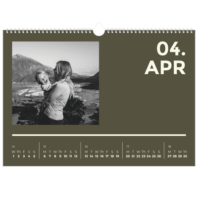 A3 Photo Calendar — Contemporary bold [April]
