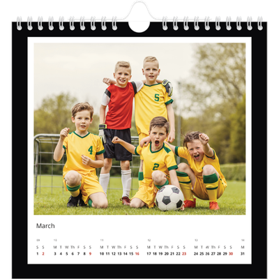 Square calendars  — Black frame [March]