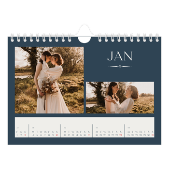 A5 Landscape Photo Calendar — Slate and serifs