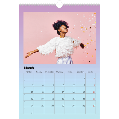 A3 photo calendars — Pastel shades [March]