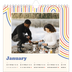 Square calendars  — Retro stripes [January]