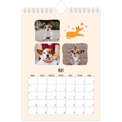 A5 Photo Calendar — Dog paws and doodles [cover]