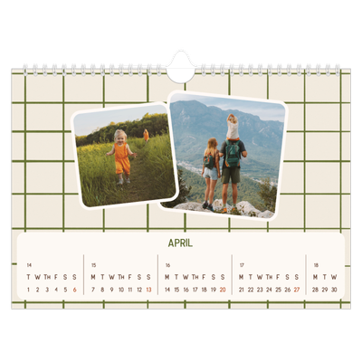 A4 Landscape Photo Calendar — Retro patterns [April]
