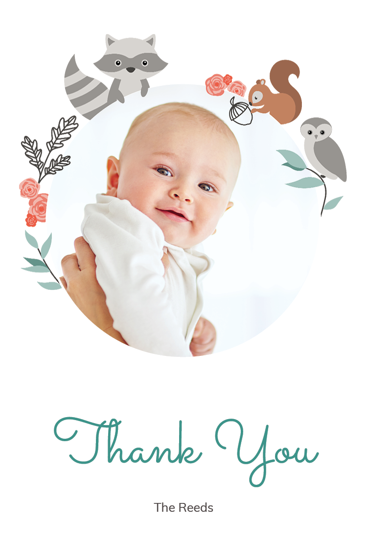 Thank you cards — Forest wreath frame