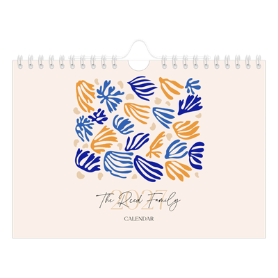 A5 Landscape Photo Calendar — Minimalist coral [cover]