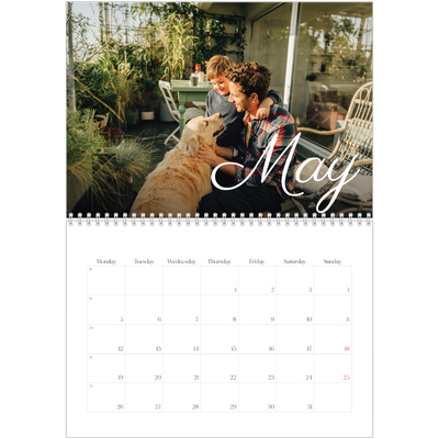 A4 Double Photo Calendar — Handwritten month [cover]