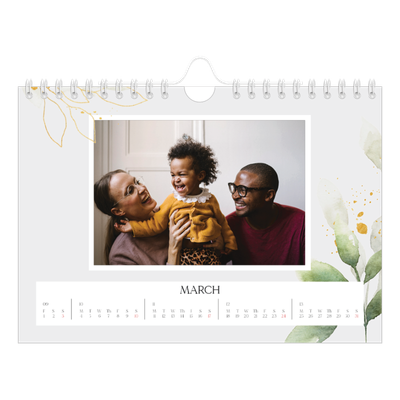 A5 Landscape Photo Calendar — Floral splash [March]