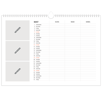 Family Planners A3 Landscape — Design your own product - Family of 3 [cover]