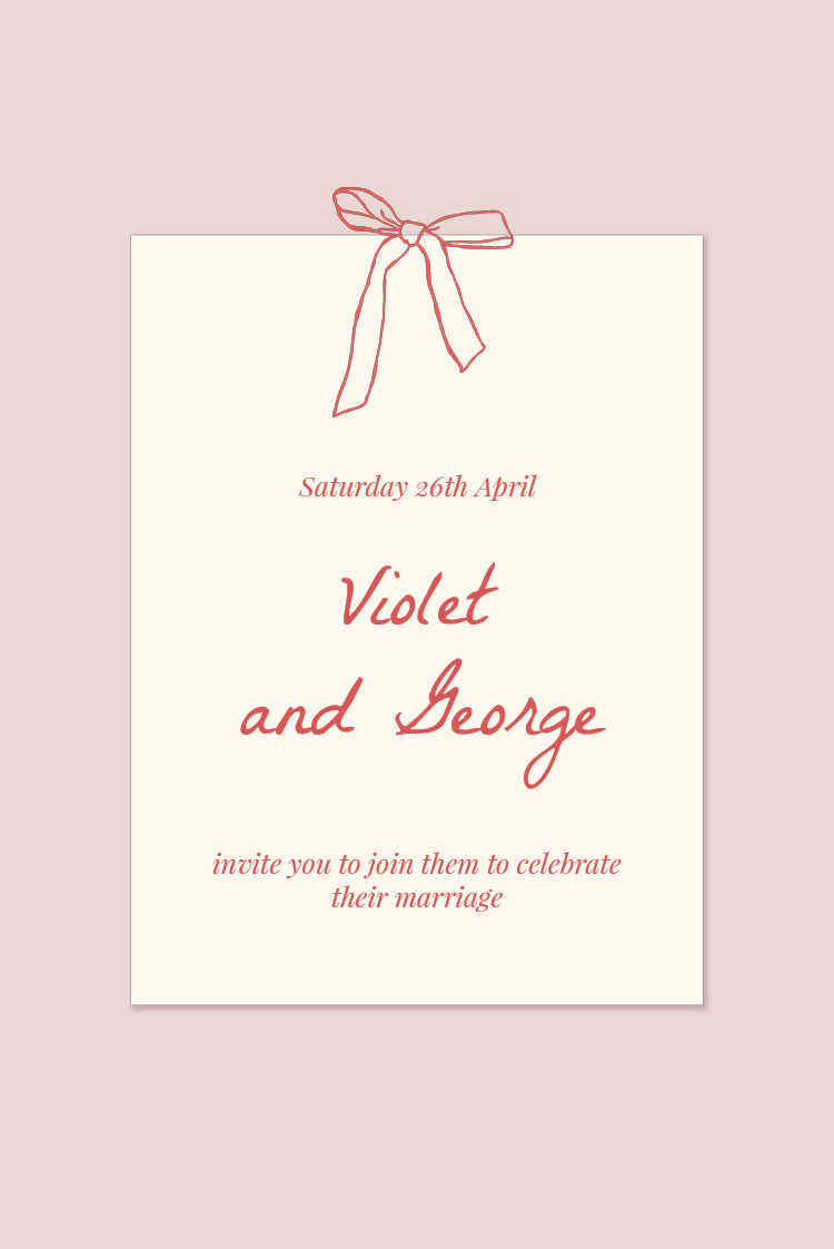 Invitations — Blush and bows