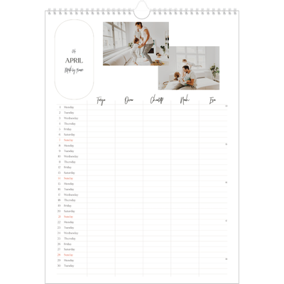 A3 Family Planner — Making plans Planner - Family of 5 [April]