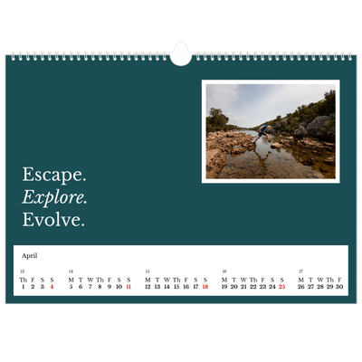 A3 Photo Calendar — Editorial Earth [April]