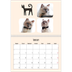 A4 Double Photo Calendar — Cat paws and doodles [February]