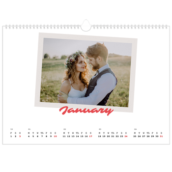 A3 Landscape Photo Calendar — Signed in crimson