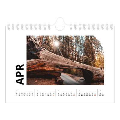 A5 Landscape Photo Calendar — Big date [April]