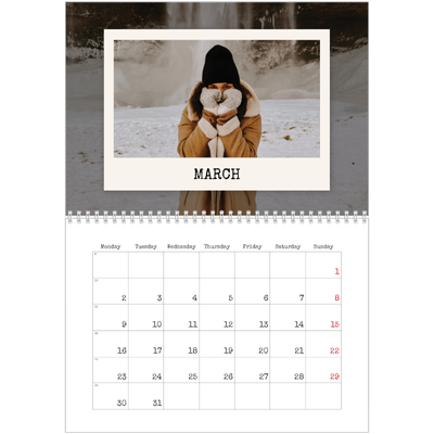 A4 Double Photo Calendar — The portrait edit [March]