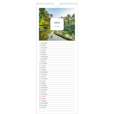 Slim Calendar  — Full story [April]